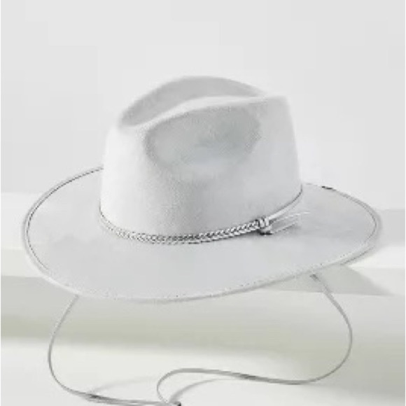 Anthropologie Accessories - Anthropologie ASN Silver Braided Trimmed Rancher Hat